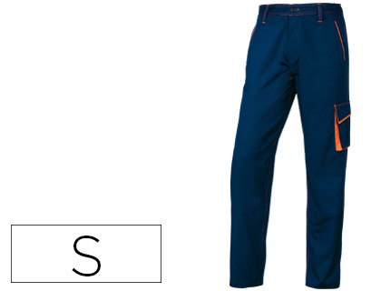 Pantalón de trabajo 5 bolsillos color azul naranja talla S